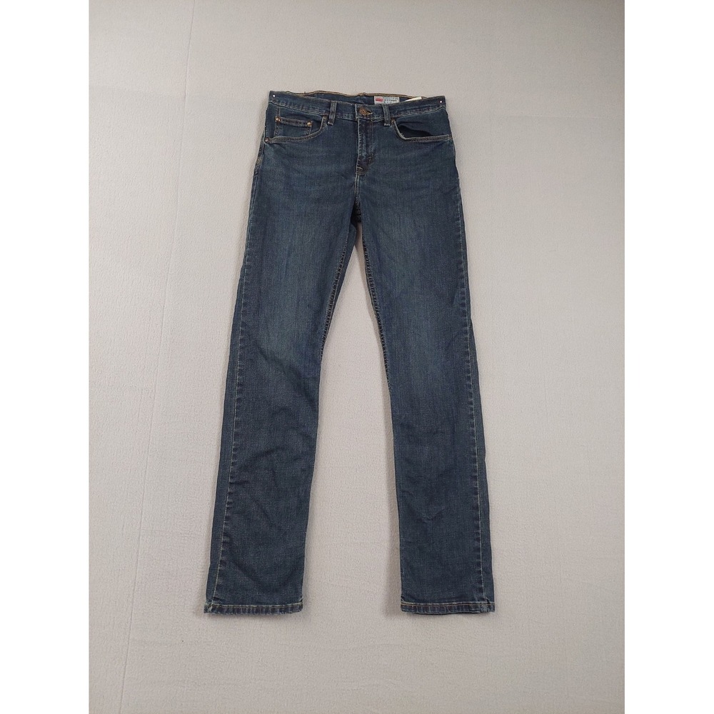Wrangler Men Jeans 30X32 Blue Zip Button 5 Pockets Stretch Slim Straight Casual
